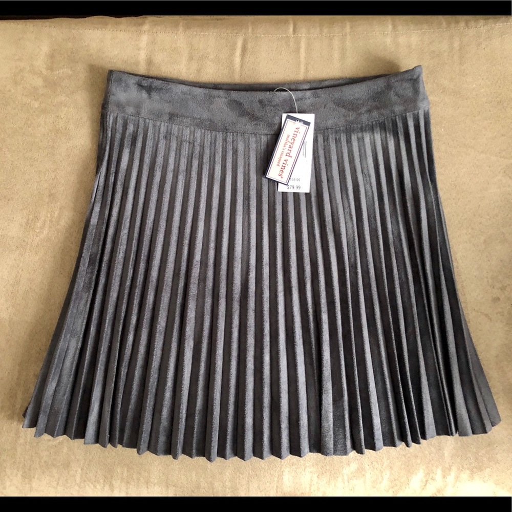 Vineyard Vines Faux-Suede Pleated Skirt
